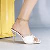 Peep Toe High Heels Sandals Women Summer Shoes Fashion Elegant Ladies Brand Heels 10cm Black White Green Plus Size 43
