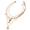 European and American personalized soft pottery necklace fashion coconut tree starfish flower pendant long necklace stacked collarbone chain