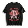 Rozen zijn rood Binnenin ben ik dood Skelet Roos Grafische T-shirt Puur katoen T-shirt