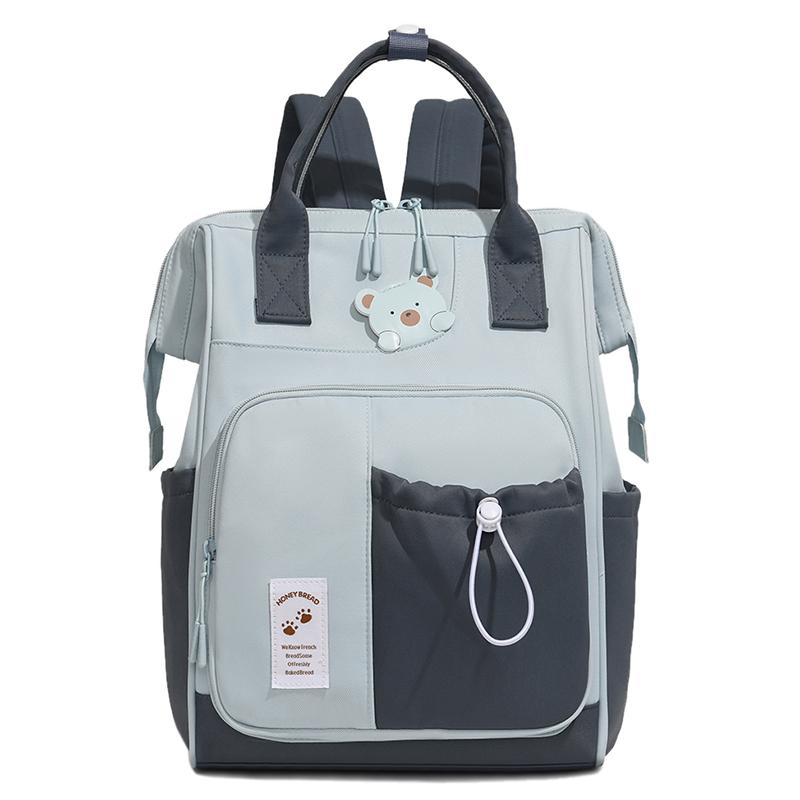 Zaino in Nylon Orsetto Carino per Donna Grande Capacità Multitasche Scuola Viaggio Daypack Leggero