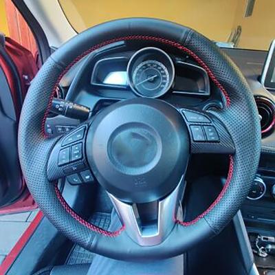 Cubierta de Volante de Coche Original Personalizada DIY Para Mazda 3 Axela Mazda 6 Atenza Mazda 2 Trenzado de Cuero Para Volante