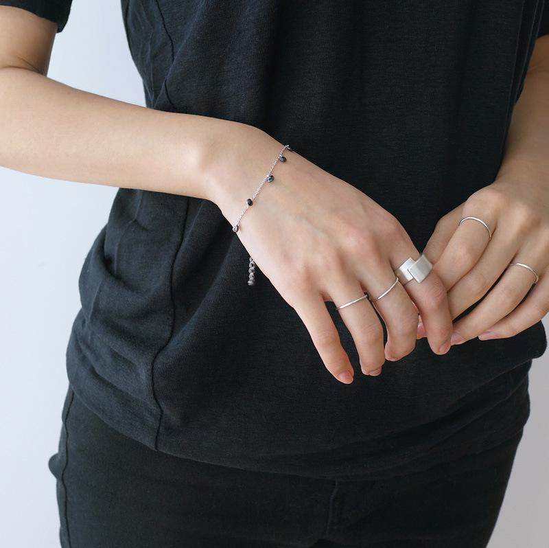 Minimalist Brushed Korean Style Open Index Finger S925 Sterling Silver Ring for Women