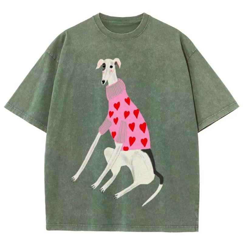 

Funny Dachshund dog Printing Washed TShirts Women Cotton Oversize Streetwear ONeck Comfortable Distressed Tops Summer Clothes S