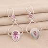 Morganite Gemstone 925 Stamped Silver Handmade Earrings 2.07" Mother's Day Gift EE-170-9