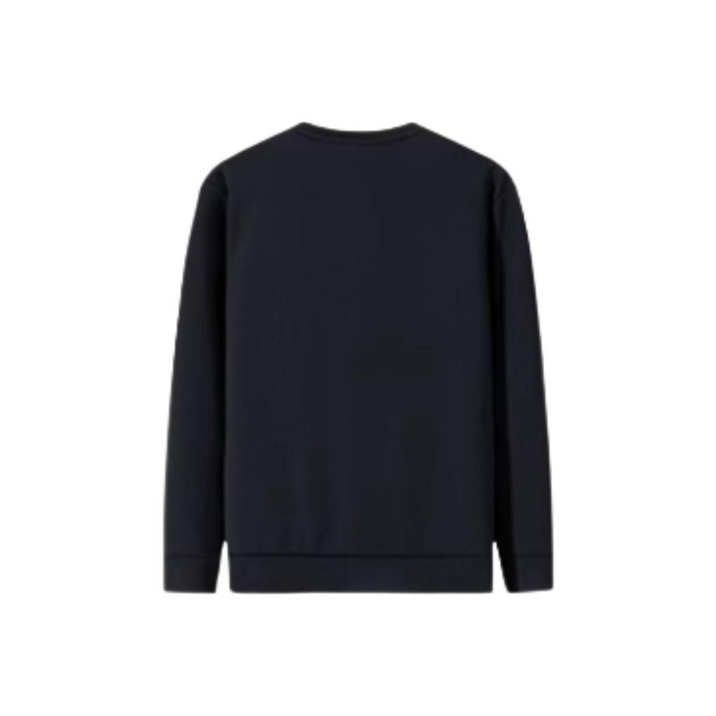 Anta Comfortable Breathable Versatile Fleece Warm Sweatshirt Men Sweatshirt Basic-Black 152447724N-4