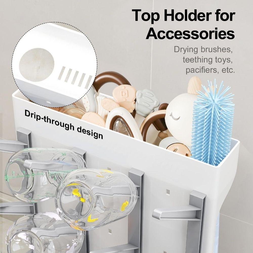 Vertical Baby Bottle Drying Rack Space Saving Large Drying and Draining Stand Multi Tiered Storage Holder Organizer Countertop
