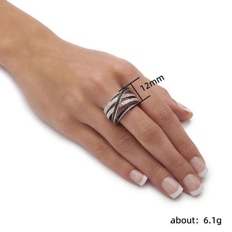 Cao Shi Multi-layered European & American Fashion Wrap Ring with Micro-paved AAA Grade Crystals