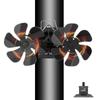 6 Dvouhlavý krbový ventilátor 12 lopatek pro úsporné vytápění