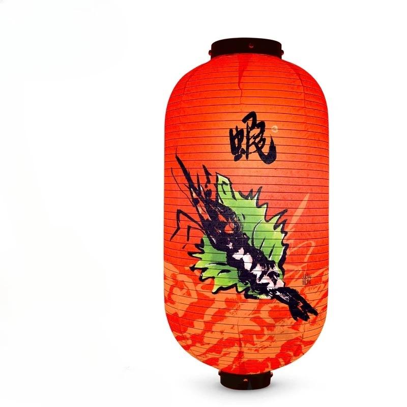 Korean style Restaurant Lanterns Outdoor Waterproof Fabric Hand-written Japanese Food Illustrations Izakaya Advertising Decorate