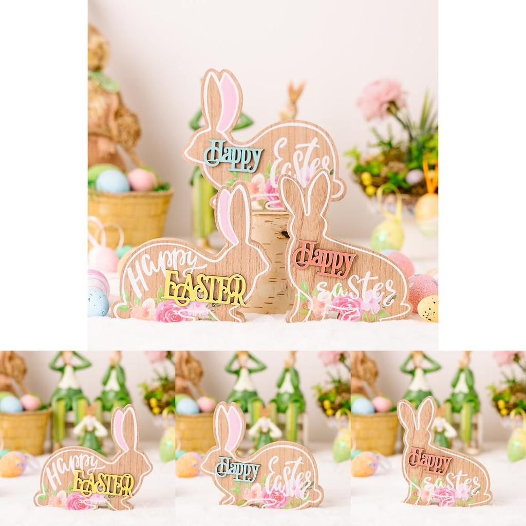 Delightful Colorful Easter Bunny Resin Decorations In Yellow Blue And Red Designs