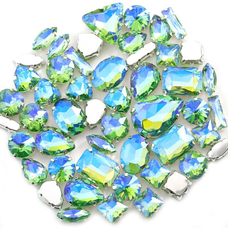 Mixed Claw Drill Glass Plated AB Crystal Sewing Drill Rhinestones Single Claw DIY Jewelry Accessories Wedding Clothing Accessories