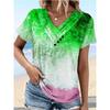 IHUASU Women's Fashion Casual V-Neck Short Sleeve Blouses & Shirts