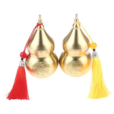 Messing-Kürbis Feng Shui Ornament mit Quaste Feng Shui Dekoration Sammlerstück für Wohlstand und Langlebigkeit Heim- und Büro-Schreibtischdekoration