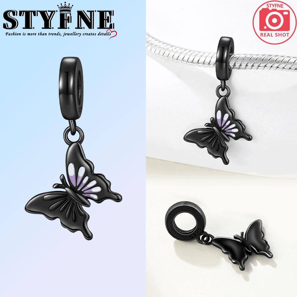 Copper Blue Butterfly Fluorescent Firefly Dragonfly Charms Beads Pendant For Original Bracelet Woman Girl Jewelry