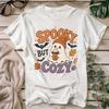 Spooky Cozy Ghost Halloween T-Shirt | Pumpkin Spice Coffee Autumn