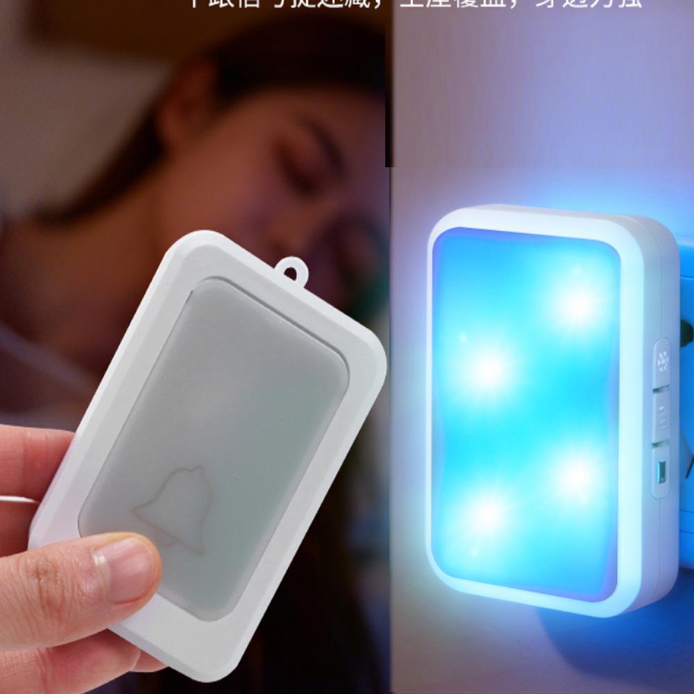 Беспроводной дверной звонок: 12 световых сигналов, Сильный световой сигнал, Высокая громкость, Идеально для пожилых/глухонемых, Кнопка вызова персонала, Бесшумный режим.