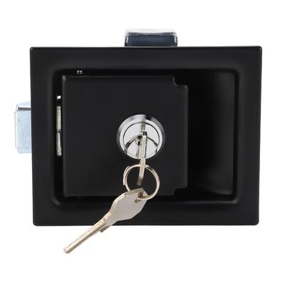 Tool Box Latch with 2 Keys Carbon Steel 3.3x2.7in Flush Mount RV Toolbox Handle Lock for Caravan Tru