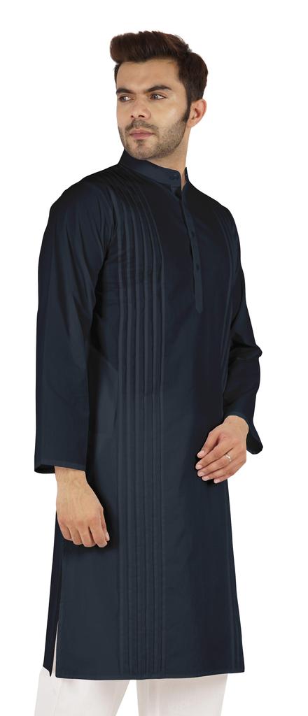 Atasi Cotton Kurta Solid Ethnic- Festive Long Shirt W  Pintuck Traditional Indian Wear For