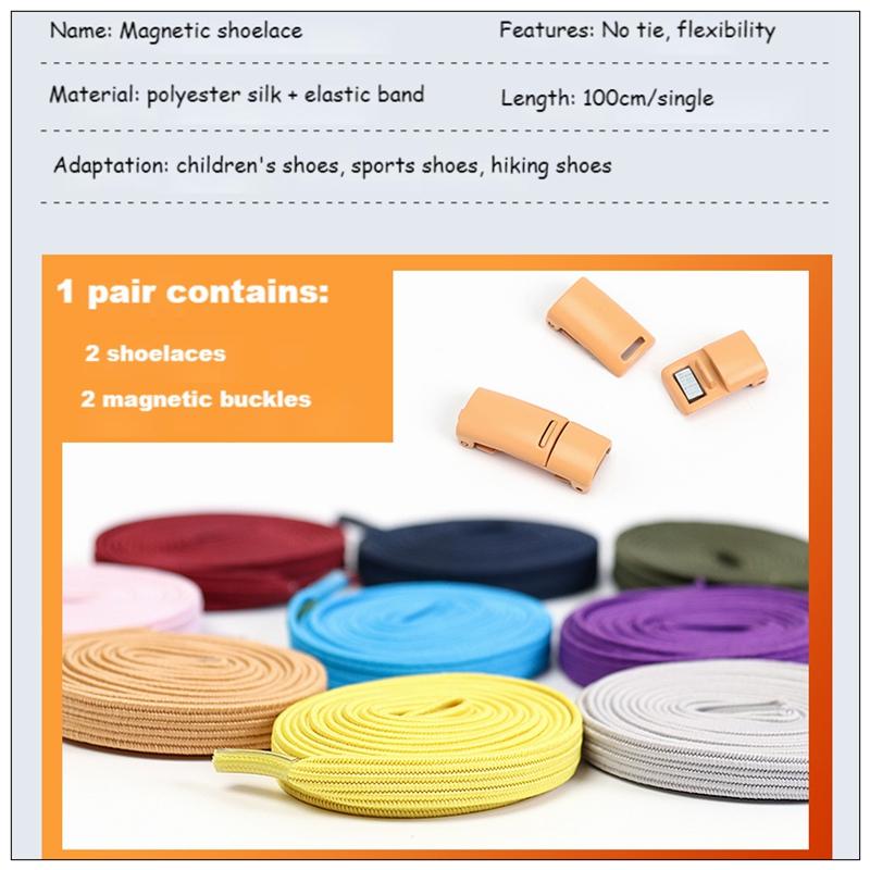 Magnetic Lock Laces without ties Sneakers for Shoelaces Elastic No Tie Shoe laces Kids Adult Quick Shoe lace Rubber Bands