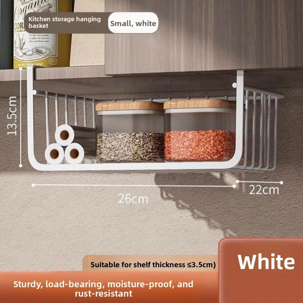 

Portable Kitchen Storage Racks Hanging Seasoning Baskets Durable Dormitory Storage Tools White Small