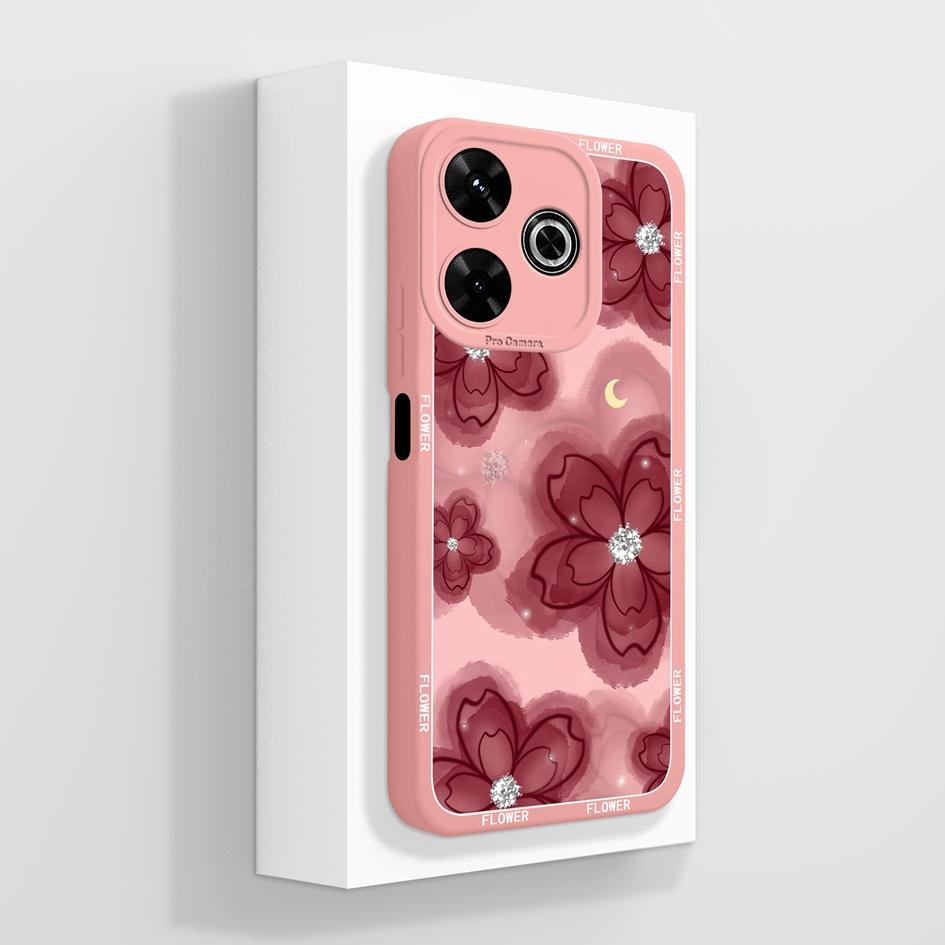 Pentru Redmi 12 13 14 13C 13R 14C 14R 4G 5G Huse Huse Flori cool Estetică Fluture Protecție pentru cameră Silicon lichid moale Potrivit pentru bara de protecție Redmi