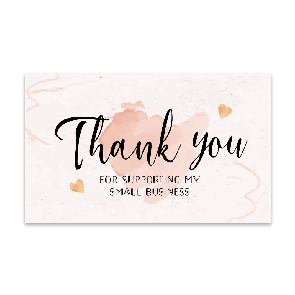 10-30pcs 9cm*5.4cm Pink Flowers Thank You Cards For Gift Card Box Package Decoration Shopkeeper Baking Small Business