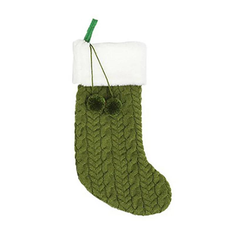 Cute Christmas Stockings Socks Fireplace Hanging Stockings Plush Personalized Home Party Decoration with Snowman Santa Elk Bear