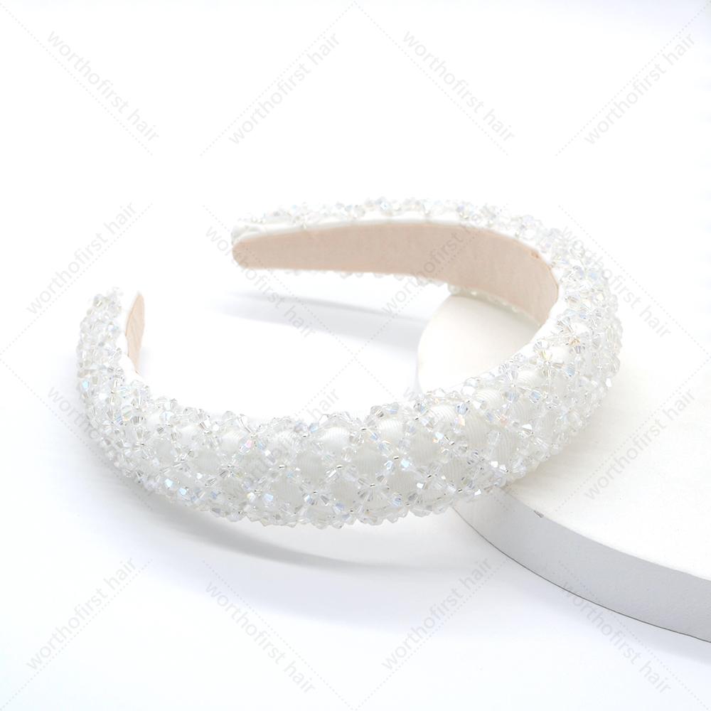 Hair Hoop Women Sweet Headbands for Women Rhinestone Crystal Headbands for Women Braided Handmade Diamond Headband