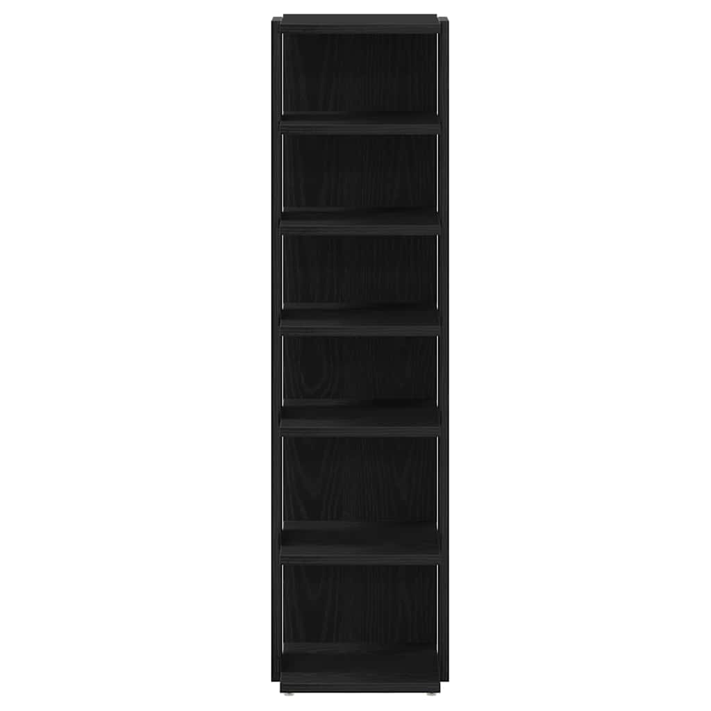 Mobiletto per scarpe effetto rovere nero 25 x 27 x 102 cm Legno ingegnerizzato