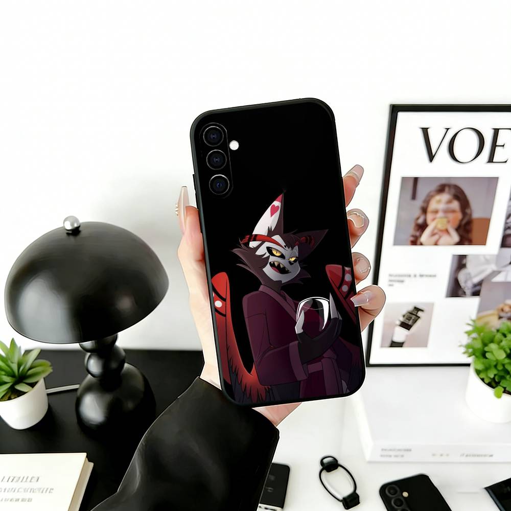 H-Hazbin H-Husk Phone Case For Samsung Galaxy A73,A72,A71,A70,A53,A52,A51,Soft Silicone Black Cover