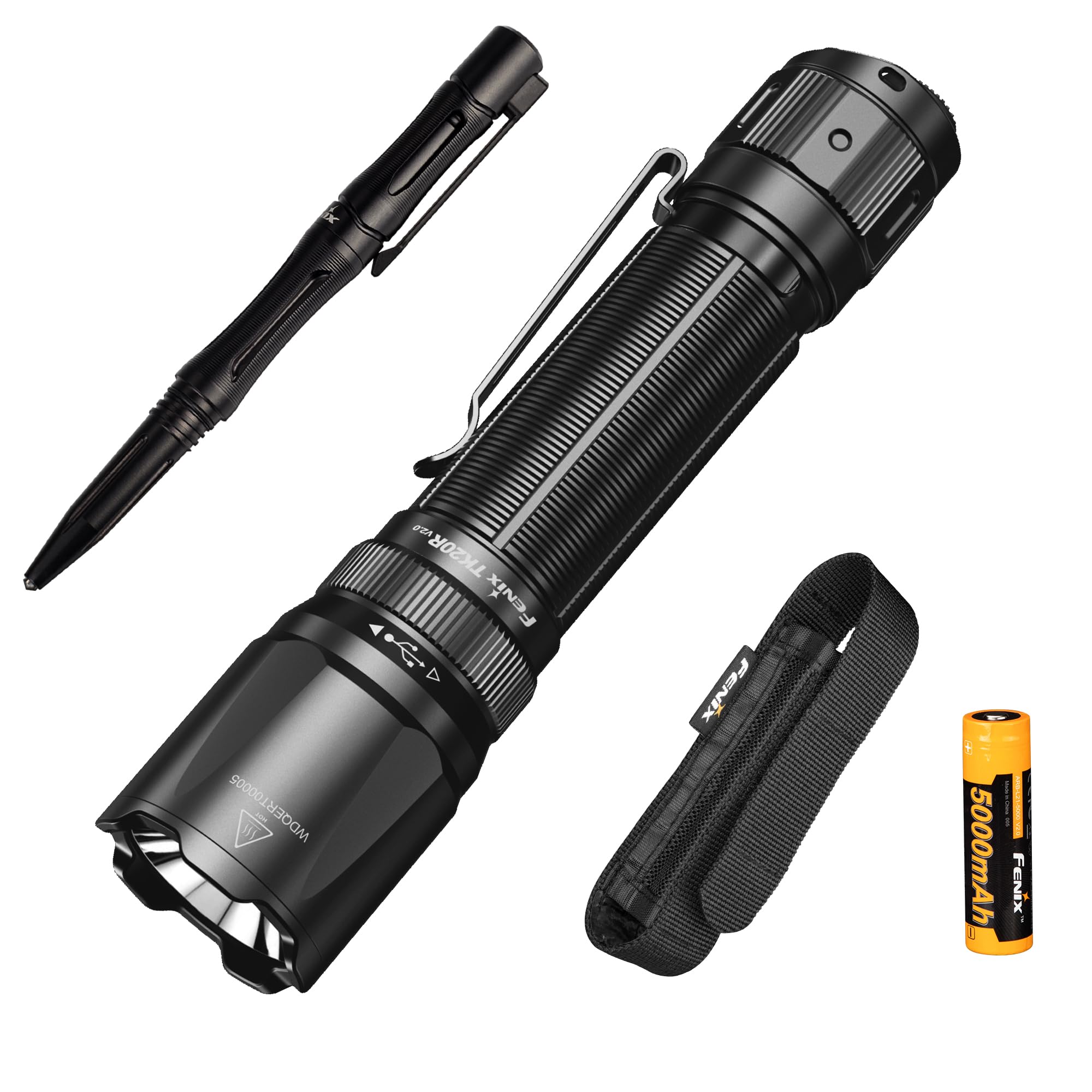 

Fenix TK20R Offer LED Tactical Rechargeable for Emergency Night and Outdoor Use V2.0+T5 Limited-Time Flashlight, Pen, Type-C, Compact, Powerful, чорний