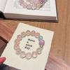 Heart Mint Original Natural Pink Crystal Kunzite Aquamarine Beaded Bracelet Women