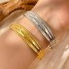 CARLIDANA Tarnish Free Bangles Jewelry Waterproof Geometric Hypoallergenic Stainless Steel Gold Plated Bracelets Jewelry Women