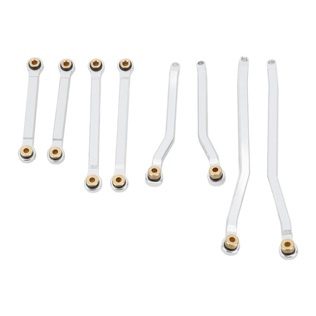 8PCS RC Wheelbase Link Rod Copper Aluminum Alloy RC Chassis Linkage Pull Rod for HOBBYPLUS 1 18 4WD CP18P RC Cars Silver