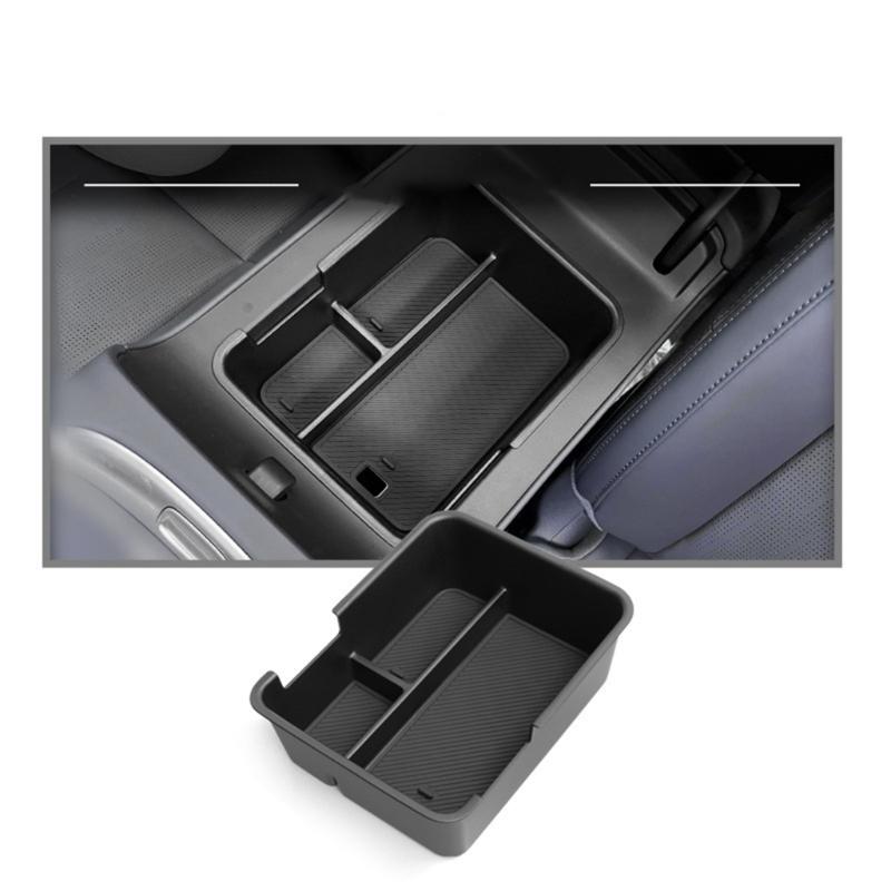 ABS Car Armrest Storage Box Organizer with Antislip Base for Noise Reduction Perfectly Fit Design Easy Installation