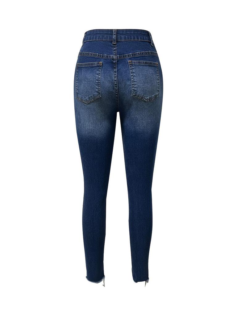 Women's Cross-Border European & American Fashion Ripped Stretch Jeans