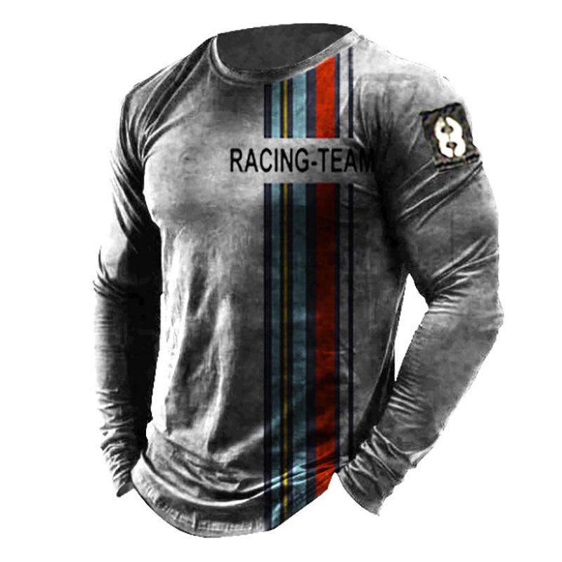 

Винтажные мужские футболки с принтом флага Германии, весенне-осенняя повседневная футболка с круглым вырезом из искусственного хлопка с длинными рукавами, свободная футболка, мужская одежда XL