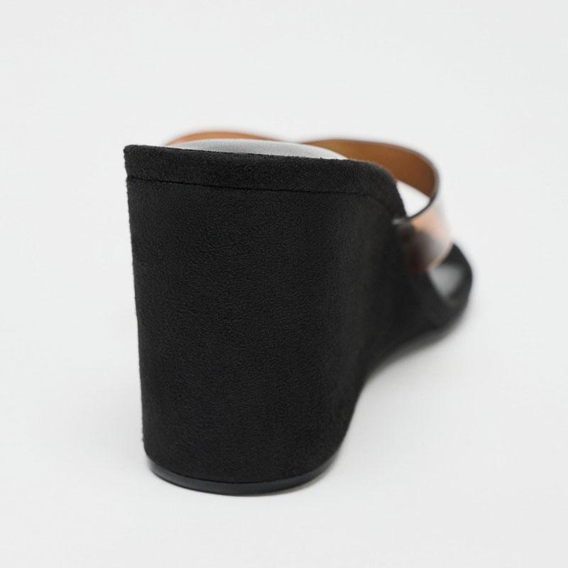 Fashion 2025 New Fashion Transparent Ladies Wedges Slippers Sandals Shoes Round Toe Female Slides Women Wedges Slippers Shoes Flip Flops