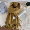 Atmosphere Solid Color Scarf Women's Winter High Sense Versatile Fashion Korean Thickened Imitation Cashmere Scarf To Keep Warm
