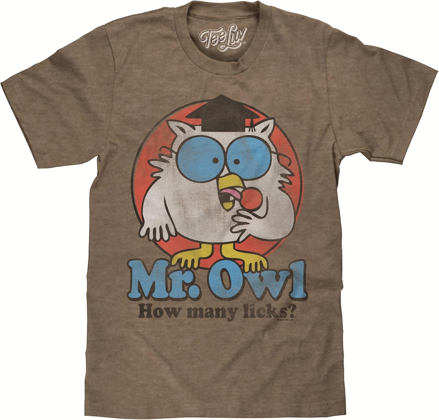Tee Luv Men s Mr Owl How Many Licks Shirt - Vintage Tootsie Pop Graphic T-Shirt S разноцветный