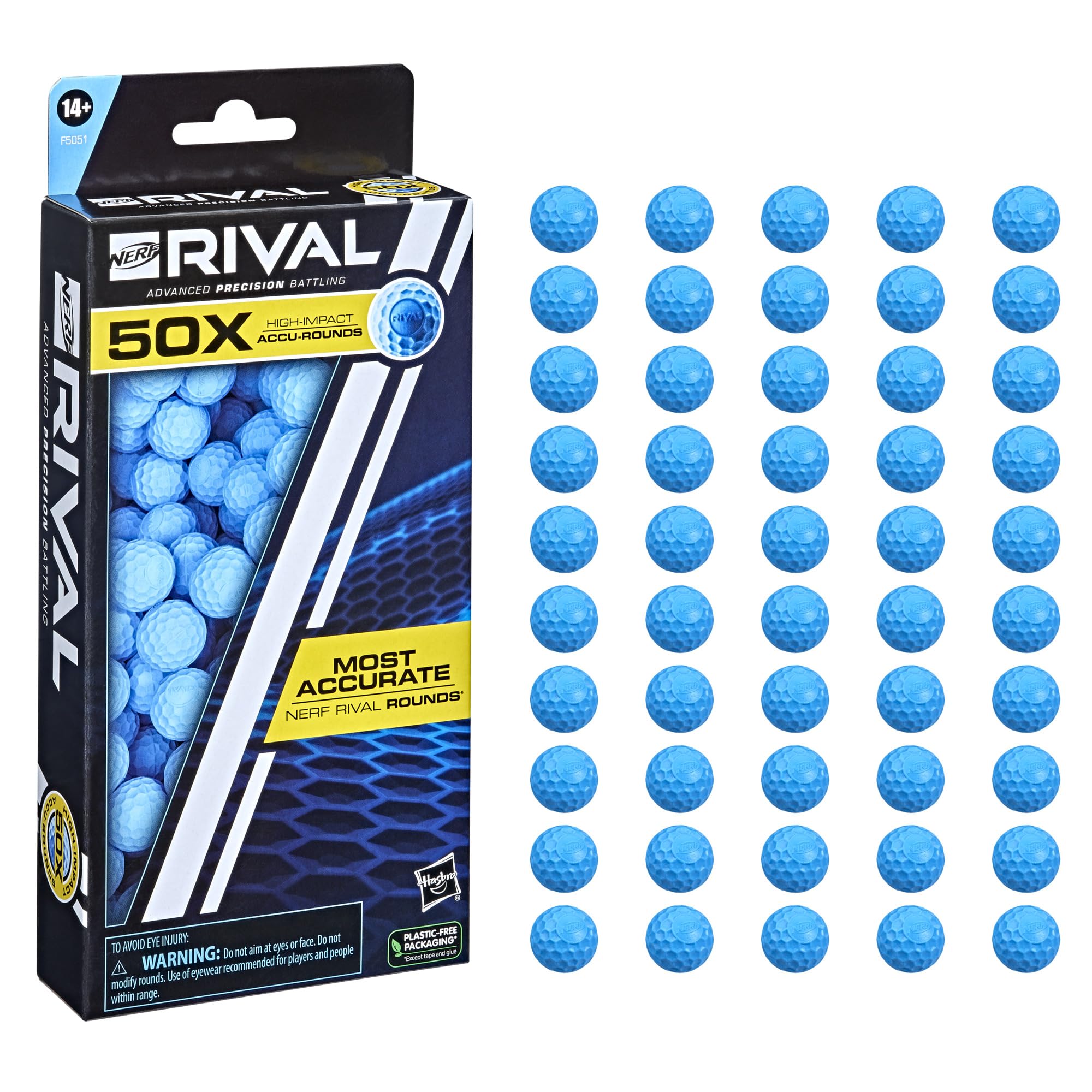 

NERF Rival 50 Accu-Round Refills - 50 Accu-Rounds, the most accurate Rival rounds available, compatible with all Rival blasters