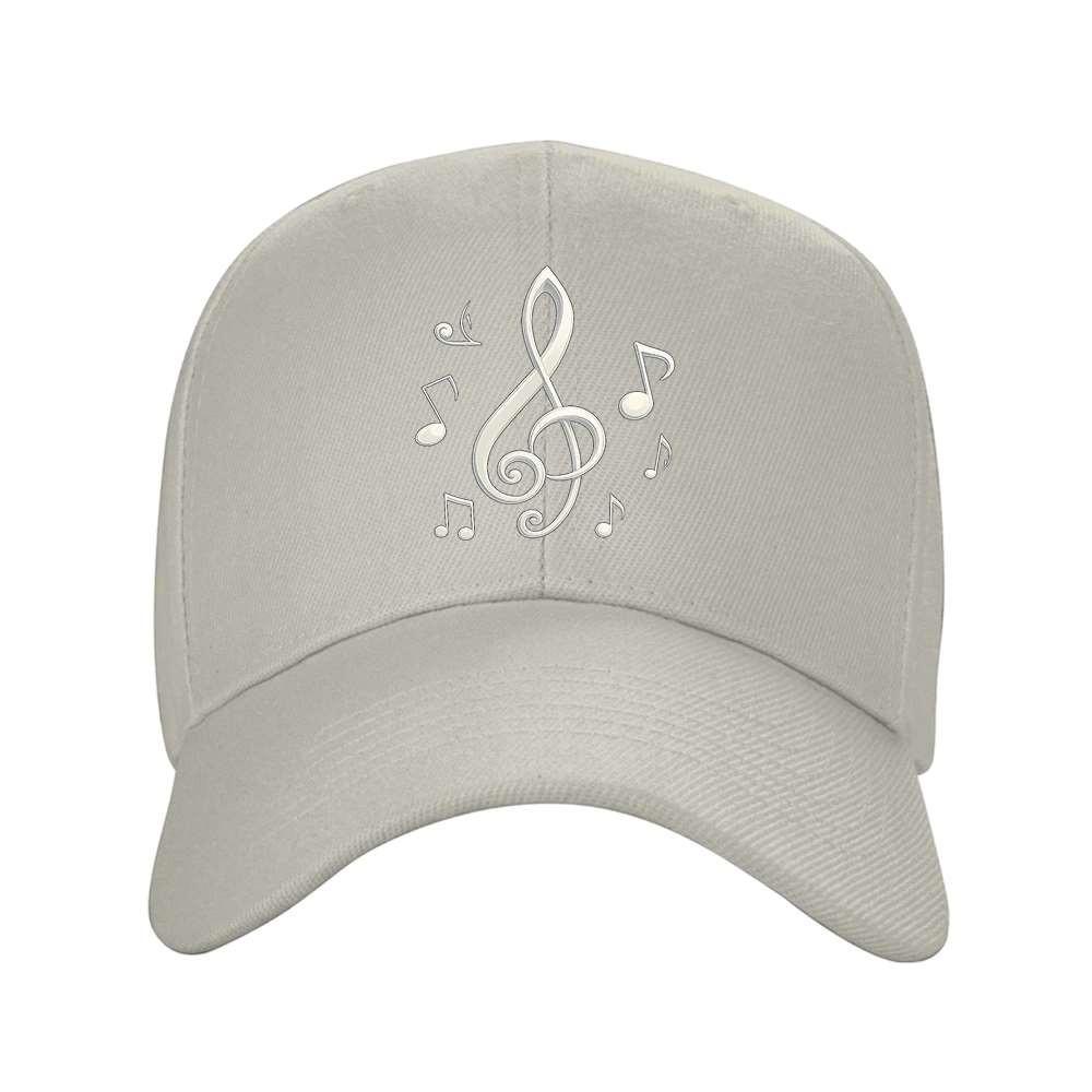 Musical Note Baseball Cap Adjustable Unisex Outdoor Sports Travel Cap Solid Color Rhythmic Baseball Hat