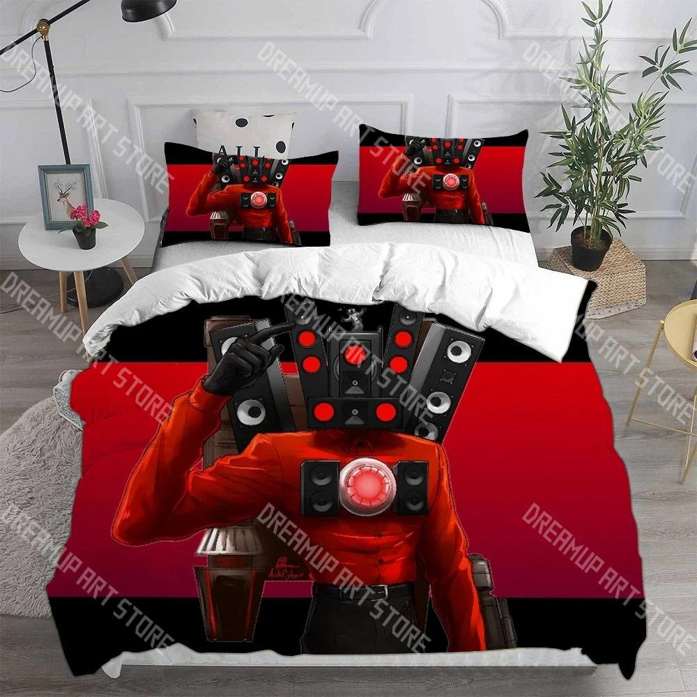 Fashion Game Skibidi Toilet Arale Bedding Set Single Twin Full Queen King Size Bed Set Kids Bedroom Duvetcover Set Bed Sheet Set