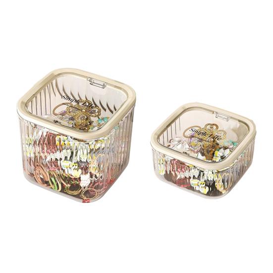 Storage Box with Press To Open Lid Design Anti-Dust Durable Plastic Large Capacity Organizer for Hair Accessories