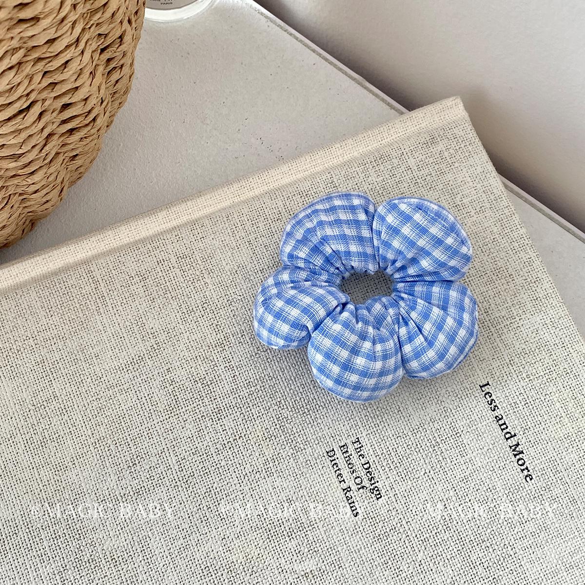 Creamy Color 3D Floral Hair Tie: Children s Sweet Korean Style, Polka Dot & Striped Elastic Hair Accessories.