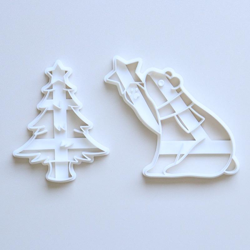 Weiße Plastik Eisbär- und Weihnachtsbaumformen für festliche Dekorationen