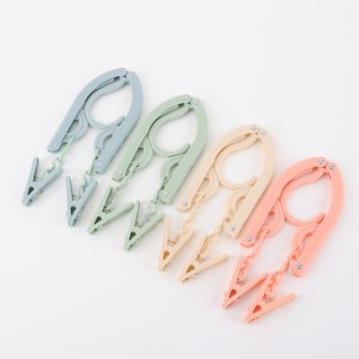 Yousheng 10Pcs Portable Foldable Coat Hanger with 2 Clothespins Heavy Duty Travel Pants Trousers Clothes Drying Rack Travel Essentials Accessories