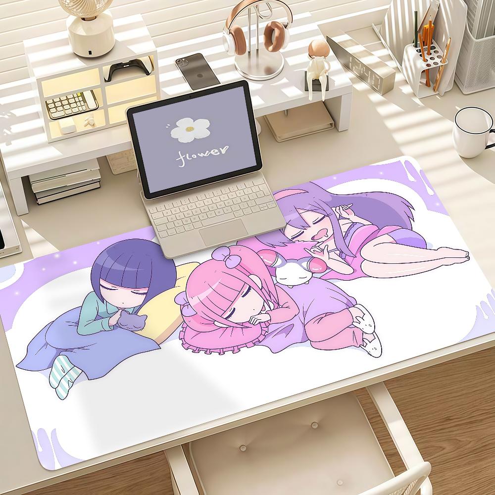Cartoon Menhera Chan Kawaii Pink Gaming Mouse Pad Antislip Rubber Base Large Pc Keyboard Laptop Desk Mat Office Student Home