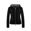 Vintage Striped Hooded Sweatshirt Slim Fit Zip Up Cardigan Streetwear Women
