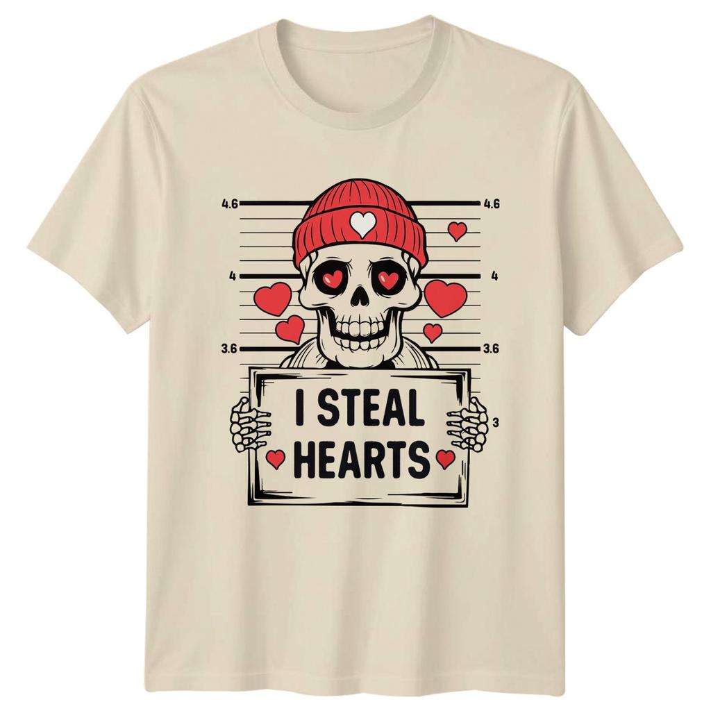 I Steal Hearts Skeleton Valentines Day Love Unisexs TShirt Unisexs Tee Graphic Top
